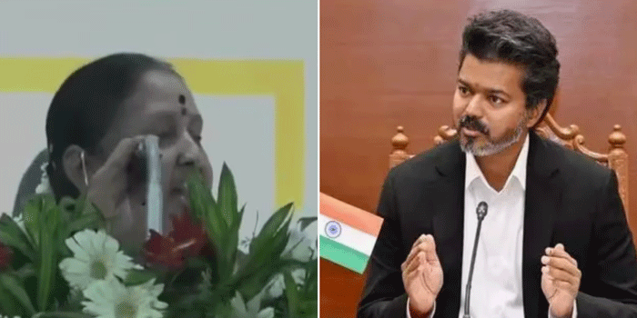 വിജയ്‌യെ ’നായ’യെന്ന് വിളിച്ചധിക്ഷേപിച്ച്  ഡിഎംകെ വനിതാ നേതാവ്; ’ഈ രീതിയിൽ മുന്നോട്ടുപോയാൽ വൈകാതെ മൂക്കിൽ പഞ്ഞിവെച്ച് ഇരിക്കേണ്ടിവരും’എന്നും പരാമർശം; വേദിയിലിരിക്കെ അസ്വസ്ഥയായി  കനിമൊഴി ,വിവാദമായി ദൃശ്യങ്ങൾ